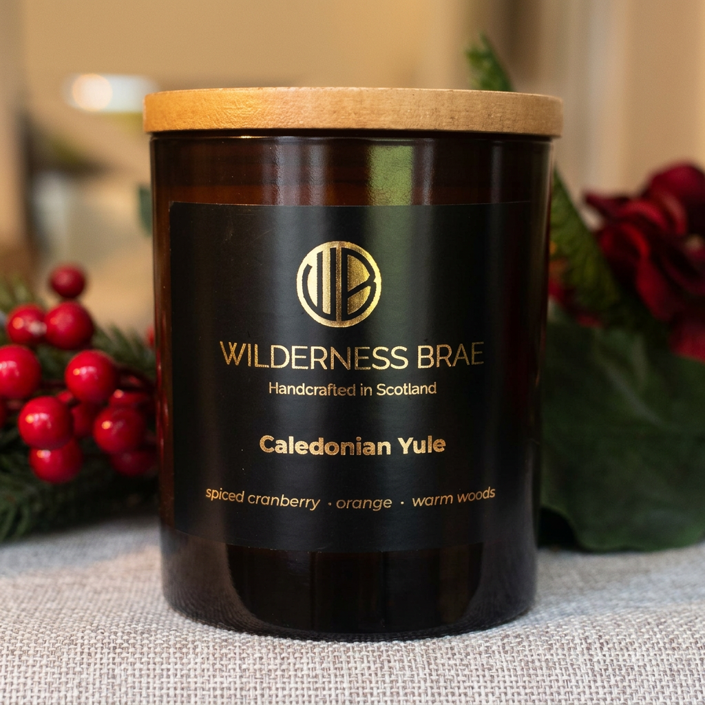 Caledonian Yule Soy Candle - Serene Sandalwood & Cranberry (formerly 'Cranberry, Orange & Cinnamon')