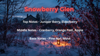 Snowberry Glen scent profile description by Wilderness Brae on a scottish wooded landscape at dusk with a cottage and lantern in the background.