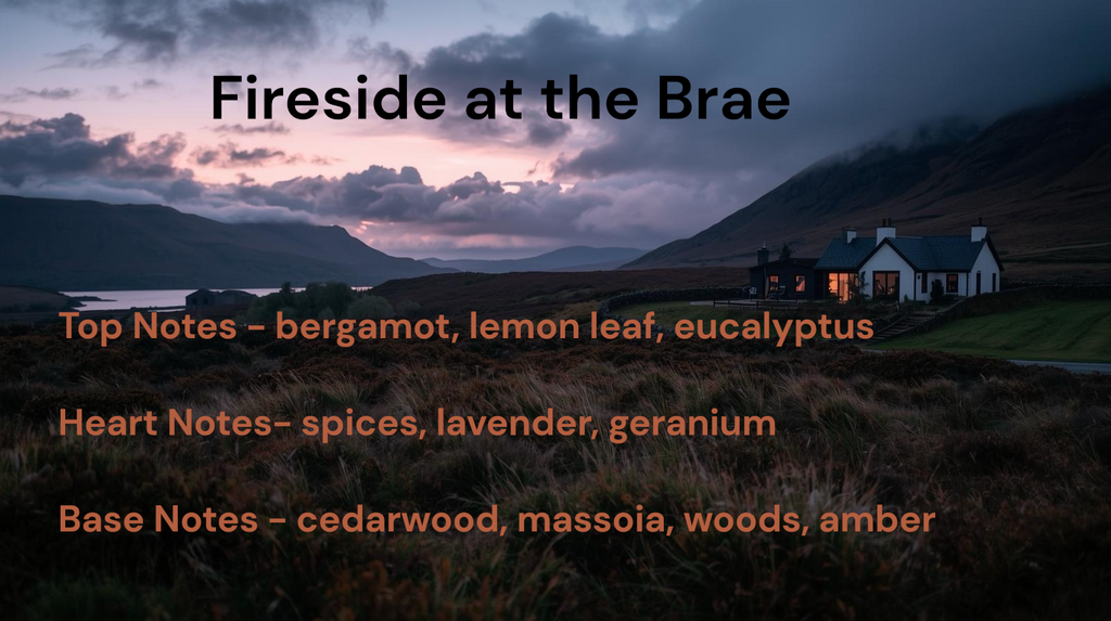 Scenic view of a house at dusk with atmospheric text overlay.