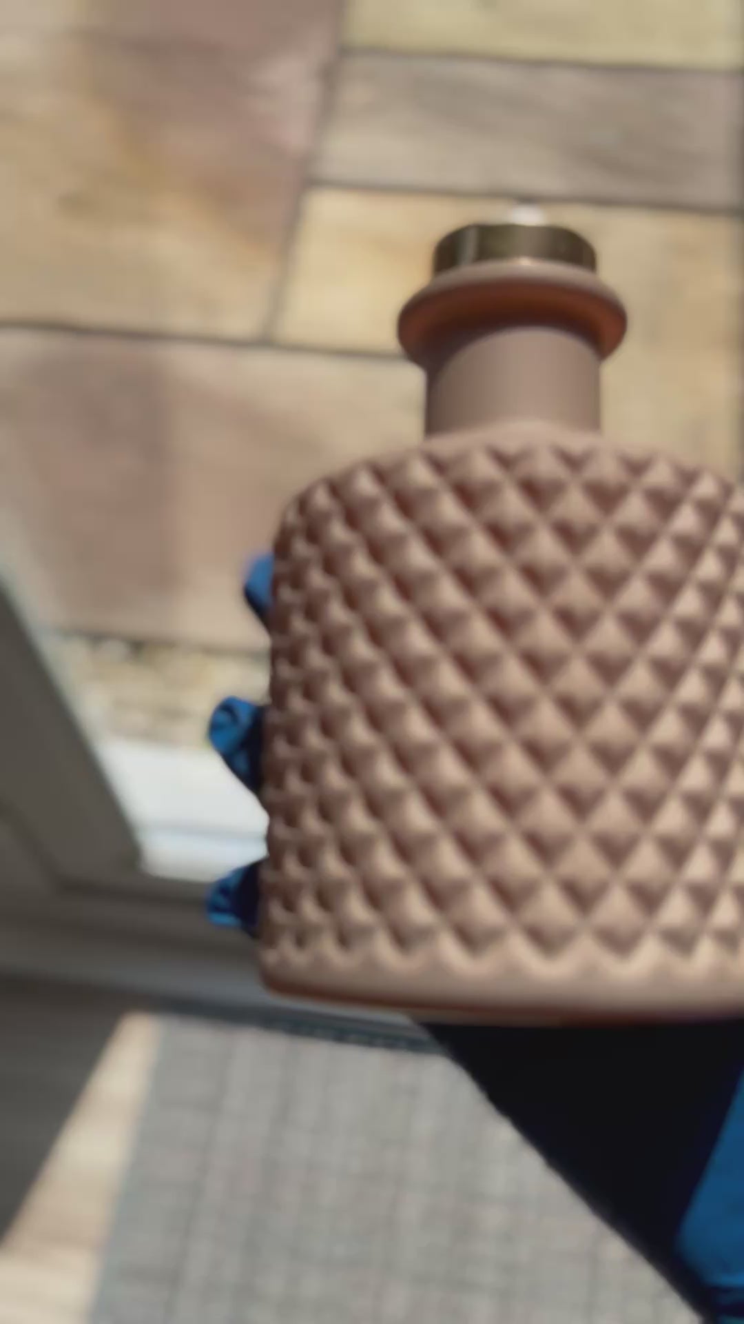 video of glass reed diffuser jar in cafe 